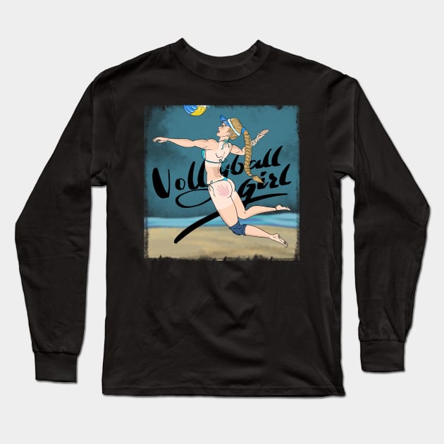 volleyball girl player fan Long Sleeve T-Shirt by Vikki.Look